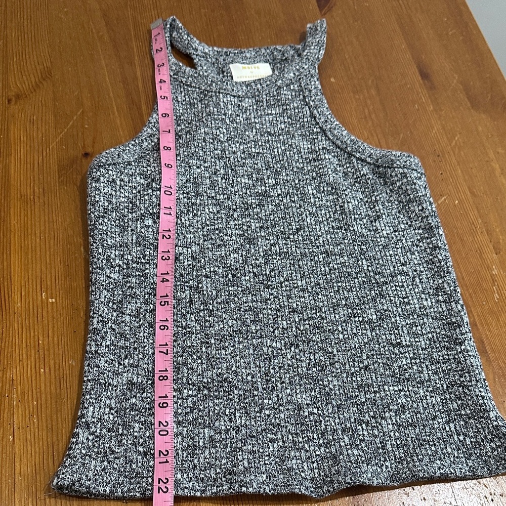 Maeve Anthropologie Gray Speckled Knit Racerback Tank - Picture 4 of 7